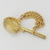 9ct Gold Swivel Citrine Fob Suspended From A T- Bar Brooch
