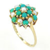 9ct Gold Turquoise & Pearl Cluster Ring