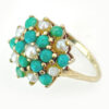 9ct Gold Turquoise & Pearl Cluster Ring