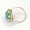 9ct Gold Turquoise & Pearl Cluster Ring