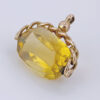9ct Rose Gold Swivel Citrine Twisted Rope Fob Seal