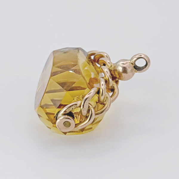 9ct Rose Gold Swivel Citrine Twisted Rope Fob Seal