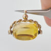 9ct Rose Gold Swivel Citrine Twisted Rope Fob Seal