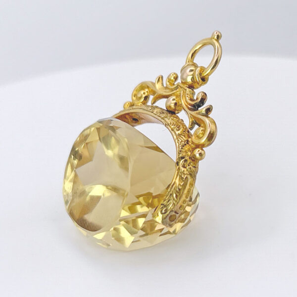 9ct Rose Gold Victorian Swivel Citrine Fob Seal