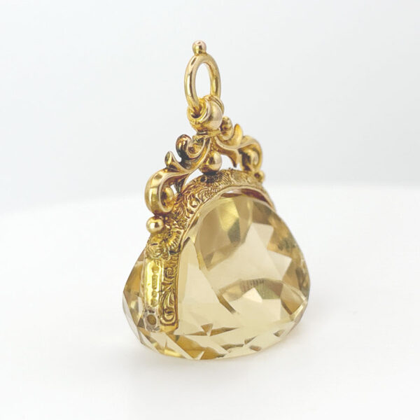 9ct Rose Gold Victorian Swivel Citrine Fob Seal