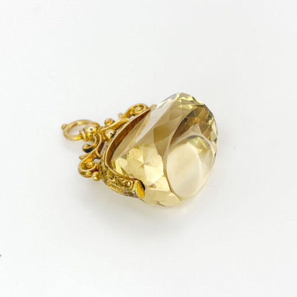 9ct Rose Gold Victorian Swivel Citrine Fob Seal