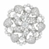 Antique Starburst Diamond and Platinum Brooch C1930