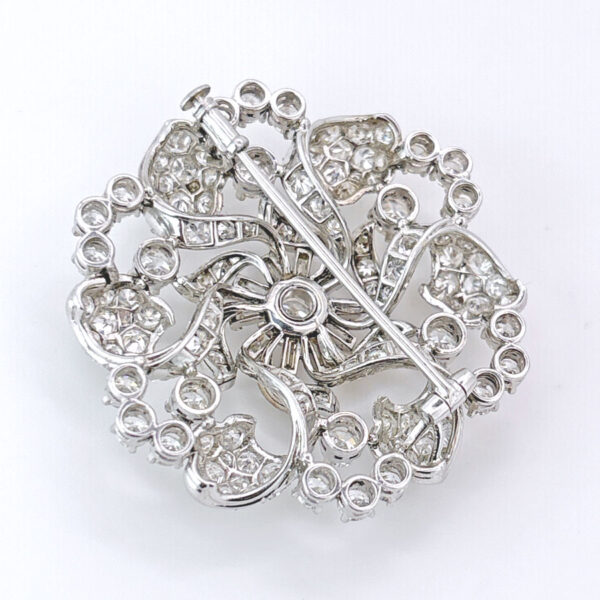 Antique Starburst Diamond and Platinum Brooch C1930