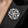 Antique Starburst Diamond and Platinum Brooch C1930
