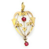 Art Nouveau 9ct Garnet Pendant C1910