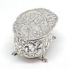 Art Nouveau Hallmarked Silver Decorative Trinket Box  Birmingham 1905