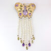 9ct Gold Butterfly Necklace Enhancer Set With Diamond and Semi Precious Stones