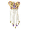 9ct Gold Butterfly Necklace Enhancer Set With Diamond and Semi Precious Stones