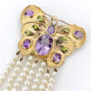 9ct Gold Butterfly Necklace Enhancer Set With Diamond and Semi Precious Stones