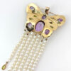 9ct Gold Butterfly Necklace Enhancer Set With Diamond and Semi Precious Stones
