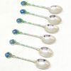 Hallmarked Silver Birmingham 1941 Art Deco Enamel Coffee Spoons