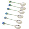 Hallmarked Silver Birmingham 1941 Art Deco Enamel Coffee Spoons