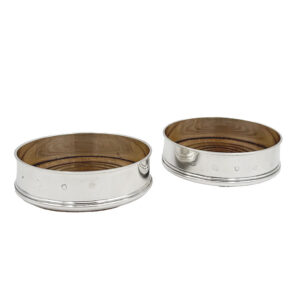 Pair Hallmarked  Silver Wine Coaster London 1989