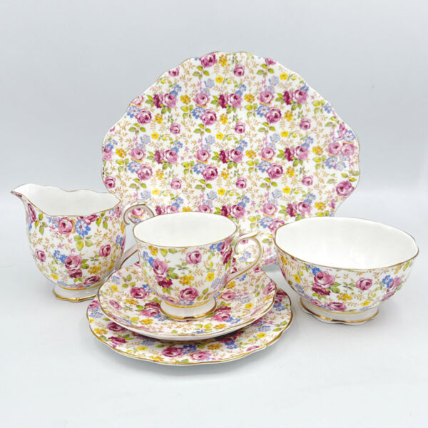 Royal Albert Crown China Floral Chintz 21 Piece Set C1925