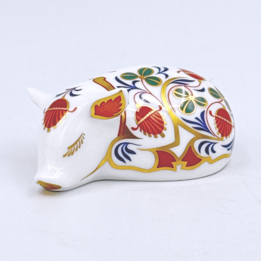 Royal Crown Derby Sleeping Piglet Paperweight - Clyde on 4th