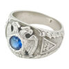 Scottish-Masonic-14ct-White-Gold-Dress-Ring-With-Sapphire-Level-32 14ct White Gold Masonic Level 32 Ring with Sapphire
