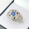 Scottish-Masonic-14ct-White-Gold-Dress-Ring-With-Sapphire-Level-32-2 14ct White Gold Masonic Level 32 Ring with Sapphire