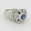 Scottish-Masonic-14ct-White-Gold-Dress-Ring-With-Sapphire-Level-32-3 14ct White Gold Masonic Level 32 Ring with Sapphire