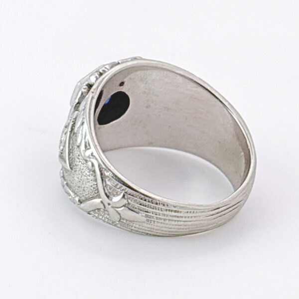 Scottish-Masonic-14ct-White-Gold-Dress-Ring-With-Sapphire-Level-32-4 14ct White Gold Masonic Level 32 Ring with Sapphire