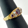 Victorian-15Ct-Gold-Garnet-and-Split-Pearl-Ring-Birmingham-3 15ct Gold Victorian Ring with Garnet and Split Pearl, Birmingham