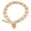 Victorian 9ct Rose Gold Gateleg Bracelet With Heart Lock