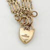 Victorian 9ct Rose Gold Gateleg Bracelet With Heart Lock
