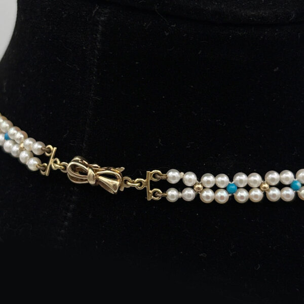 Victorian Seed Pearl and Turquoise Necklace C1880