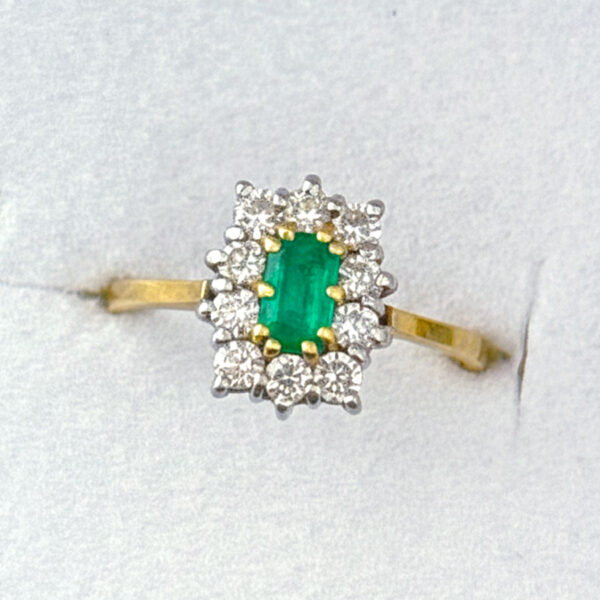 18ct Gold Emerald and Diamond Ring