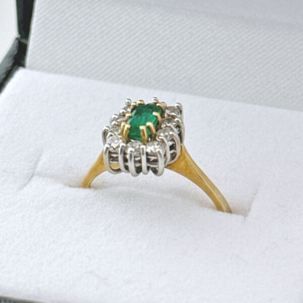 18ct Gold Emerald and Diamond Ring