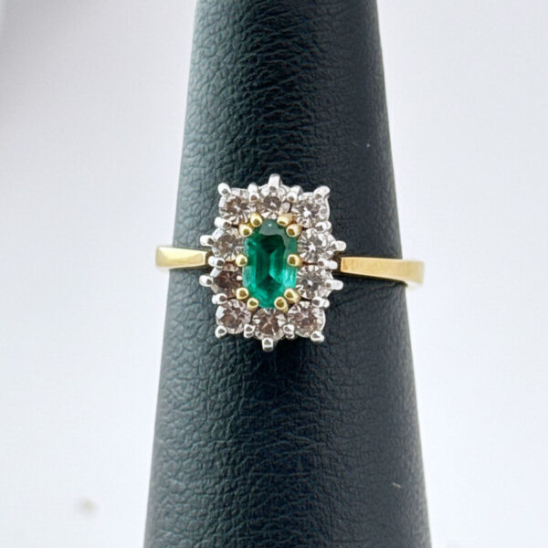 18ct Gold Emerald and Diamond Ring
