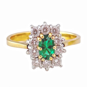 18-Ct-Gold-Emerald-and-Diamond-Ring 18 Ct Gold Emerald and Diamond Ring