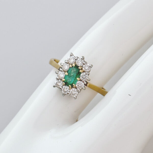 18ct Gold Emerald and Diamond Ring