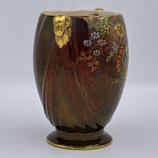 Crown-Devon-Lustreware-Floral-Enamel-Scene-Art-Deco-Vase-3 Crown Devon Lustreware Floral Enamel Scene Art Deco Vase