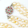 Cultured-Double-Strand-Pearl-Necklace-18ct-Gold-Ruby-Set-Clasp-1 Cultured Double Strand Pearl Necklace 18ct Gold Ruby Set Clasp
