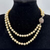 Cultured-Double-Strand-Pearl-Necklace-18ct-Gold-Ruby-Set-Clasp-4 Cultured Double Strand Pearl Necklace 18ct Gold Ruby Set Clasp