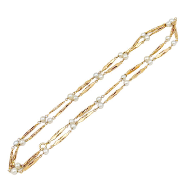 Cultured-Pearl-and-14ct-Gold-Necklace Cultured Pearl and 14ct Gold Necklace