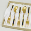 Eetrite 24ct Gold Plated Royal Albert Heirloom Cake Forks and Tea Spoons