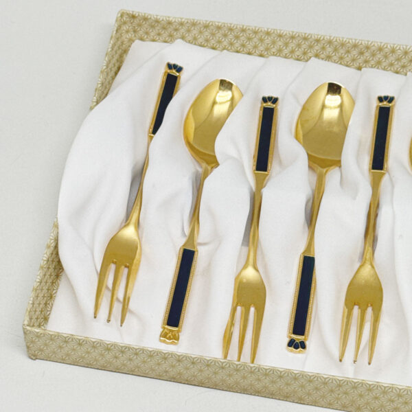 Eetrite 24ct Gold Plated Royal Albert Heirloom Cake Forks and Tea Spoons