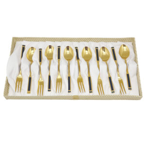Eetrite 24ct Gold Plated Royal Albert Heirloom Cake Forks and Tea Spoons