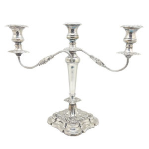 Hallmarked Silver Three Arm Candelabra  Sheffield 1958