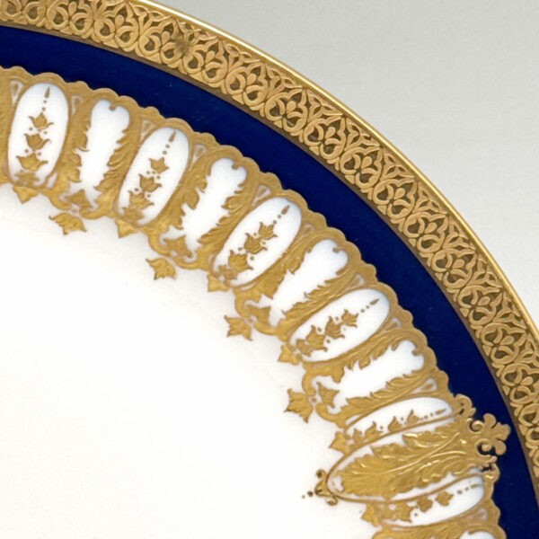 Haviland-And-Co-Limoges-Cobalt-Blue-Raised-Gilt-Border-Plate-2 Haviland And Co Limoges Cobalt Blue Raised Gilt Border Plate C1889