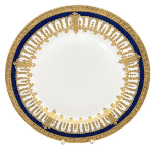 Haviland And Co Limoges Cobalt Blue Raised Gilt Border Plate C1889