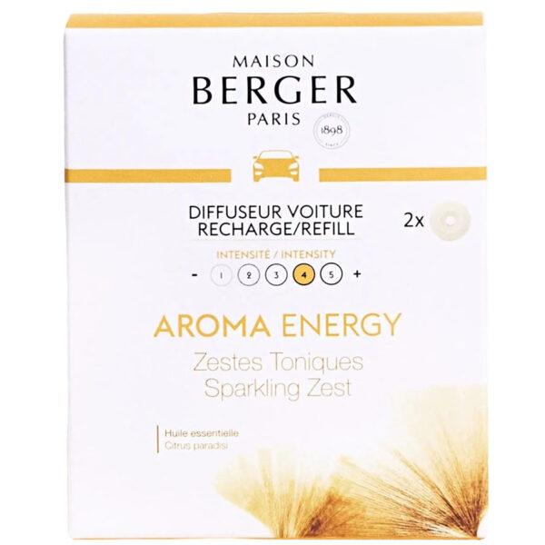 Lampe Berger Aroma Energy Sparkling Zest Vent Clip Car Diffuser Set 1 Lampe Berger Aroma Energy Sparkling Zest Vent Clip Car Diffuser Set