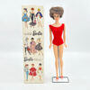 Mattel Vintage 1961 Brunette Bubble Cut  Barbie Boxed Stand Red Swimsuit 850