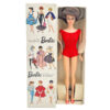 Mattel Vintage 1961 Brunette Bubble Cut  Barbie Boxed Stand Red Swimsuit 850
